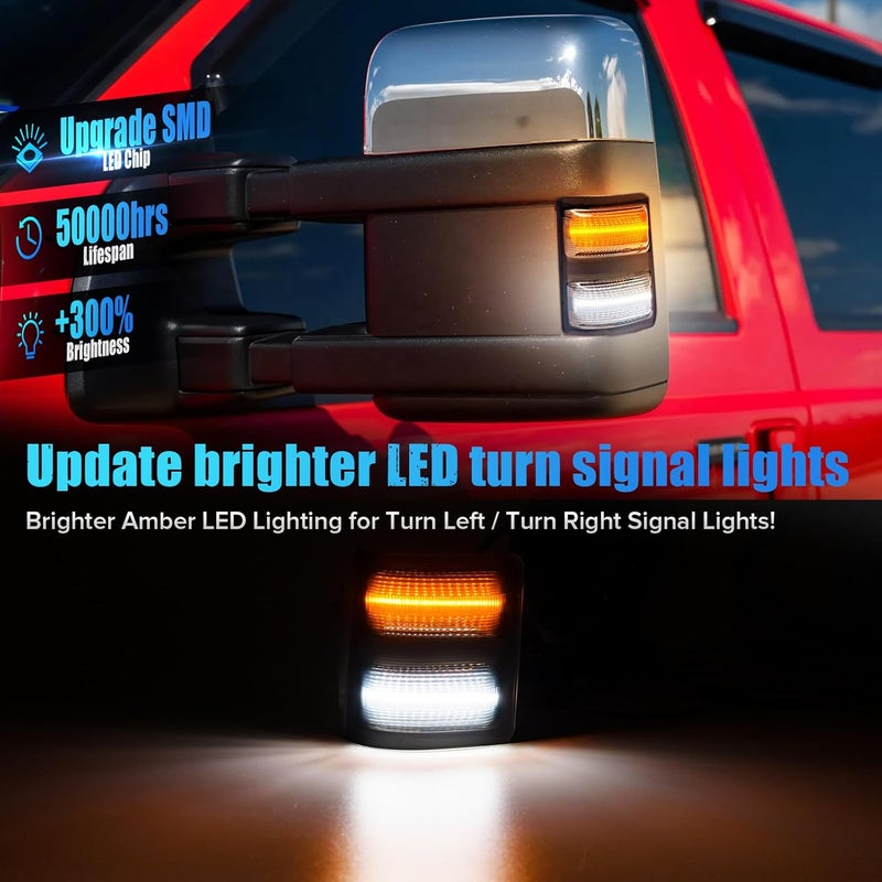 LUDARM LED tow Mirror turn Signal light Compatible with 2008-2016 F250 F350 F450 F550 super duty 2013-2014 Switchback lower White upper Amber Mirror Blinker Light 2PCS smoke Lens - Image 2